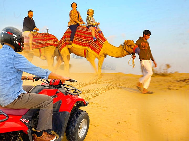 quad biking and camel riding safari Dubai